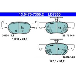 Stabdžių trinkelių rinkinys, diskinis stabdys ATE 13.0470-7350.2