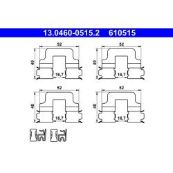 Priedų komplektas, diskinių stabdžių trinkelės ATE 13.0460-0515.2