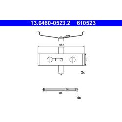 Priedų komplektas, diskinių stabdžių trinkelės ATE 13.0460-0523.2