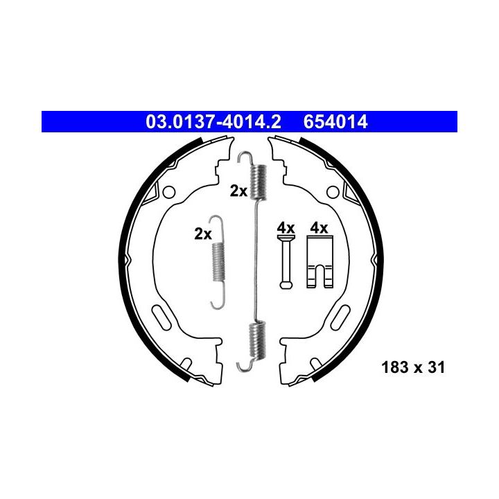 Stabdžių trinkelių komplektas, stovėjimo stabdis ATE 03.0137-4014.2