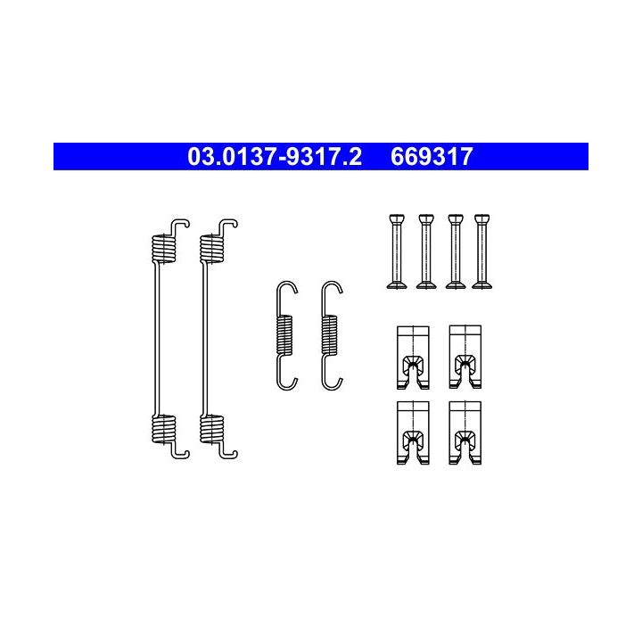 Priedų komplektas, stabdžių trinkelės ATE 03.0137-9317.2