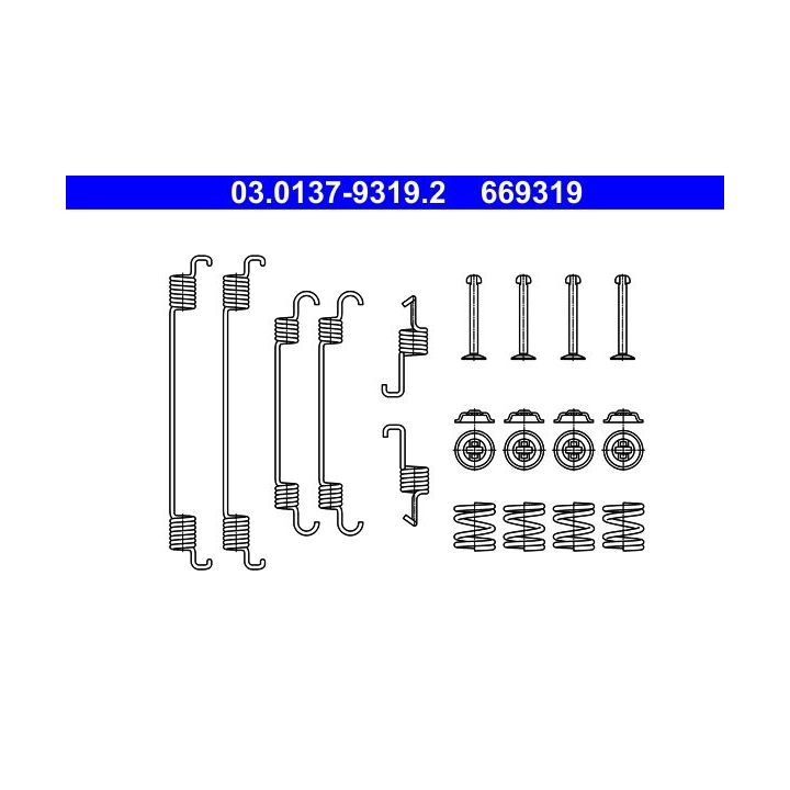Priedų komplektas, stabdžių trinkelės ATE 03.0137-9319.2