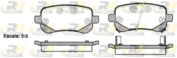 Stabdžių trinkelių rinkinys, diskinis stabdys ROADHOUSE 21095.02