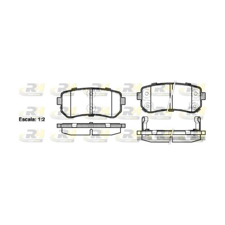 Stabdžių trinkelių rinkinys, diskinis stabdys ROADHOUSE 21209.02