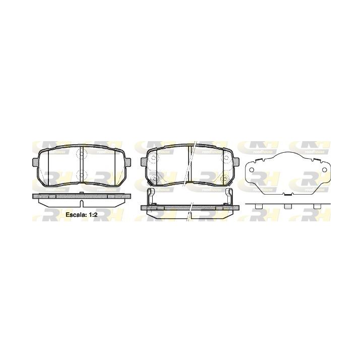 Stabdžių trinkelių rinkinys, diskinis stabdys ROADHOUSE 21288.02