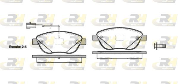 Stabdžių trinkelių rinkinys, diskinis stabdys ROADHOUSE 2859.12