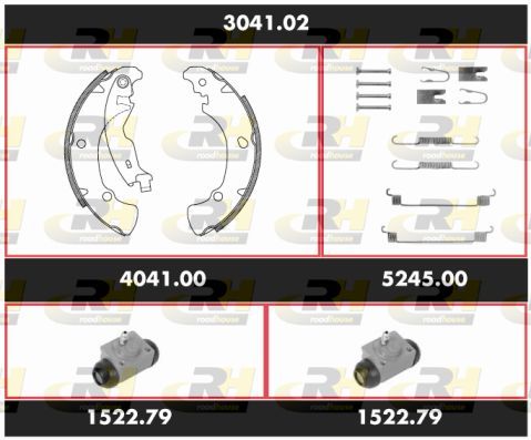 Stabdžių rinkinys, būgniniai stabdžiai ROADHOUSE 3041.02