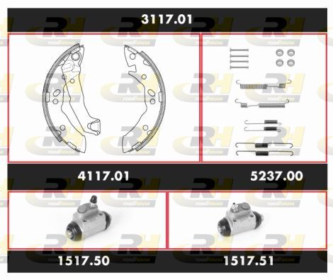 Stabdžių rinkinys, būgniniai stabdžiai ROADHOUSE 3117.01