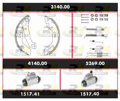 Stabdžių rinkinys, būgniniai stabdžiai ROADHOUSE 3140.00