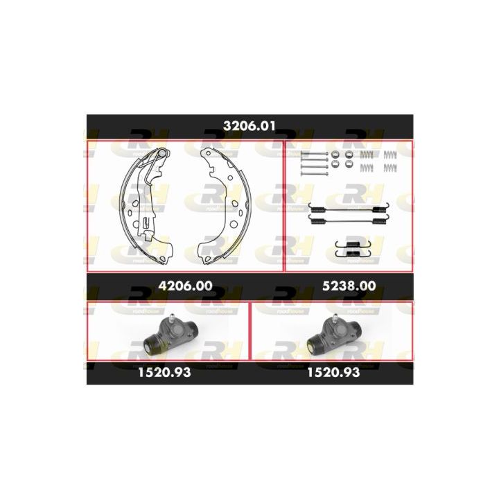 Stabdžių rinkinys, būgniniai stabdžiai ROADHOUSE 3206.01