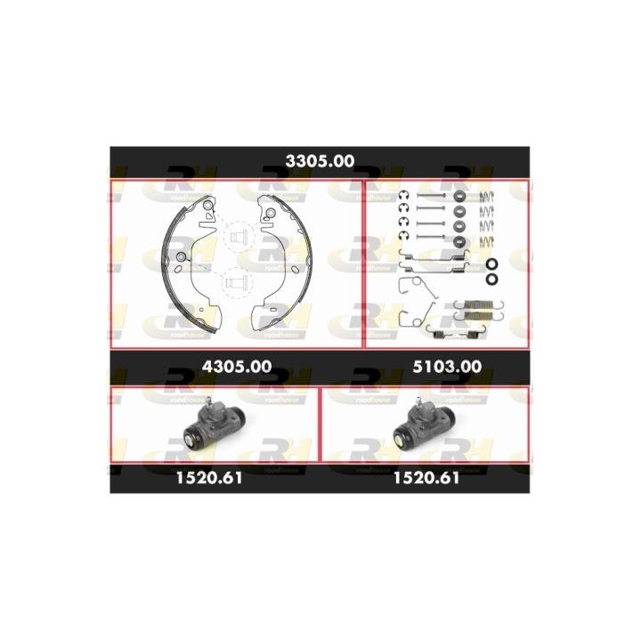 Stabdžių rinkinys, būgniniai stabdžiai ROADHOUSE 3305.00