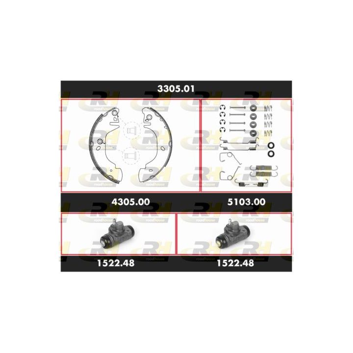 Stabdžių rinkinys, būgniniai stabdžiai ROADHOUSE 3305.01
