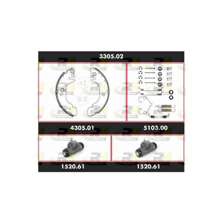 Stabdžių rinkinys, būgniniai stabdžiai ROADHOUSE 3305.02