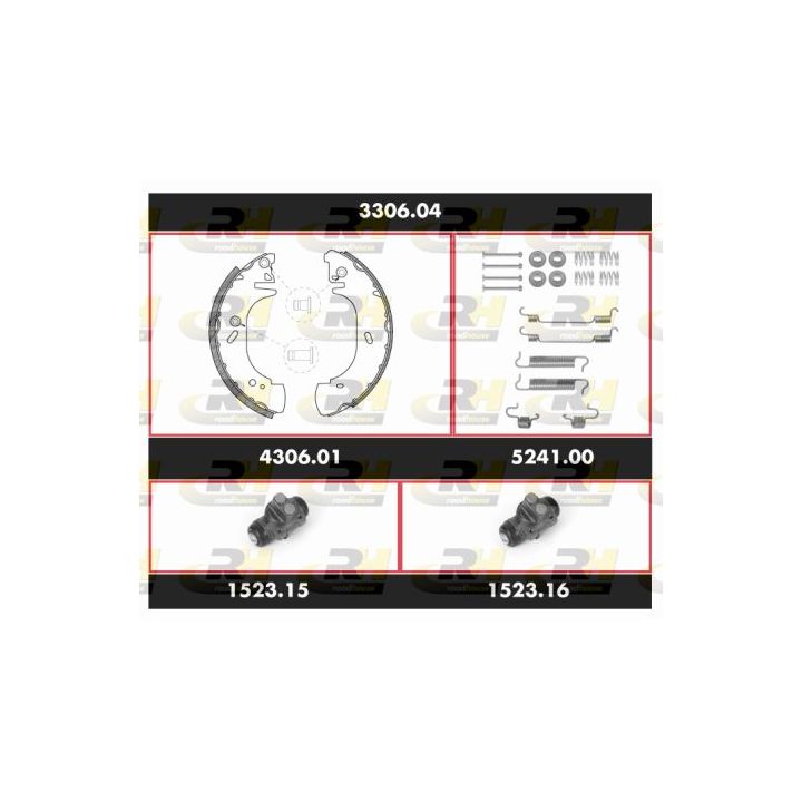 Stabdžių rinkinys, būgniniai stabdžiai ROADHOUSE 3306.04
