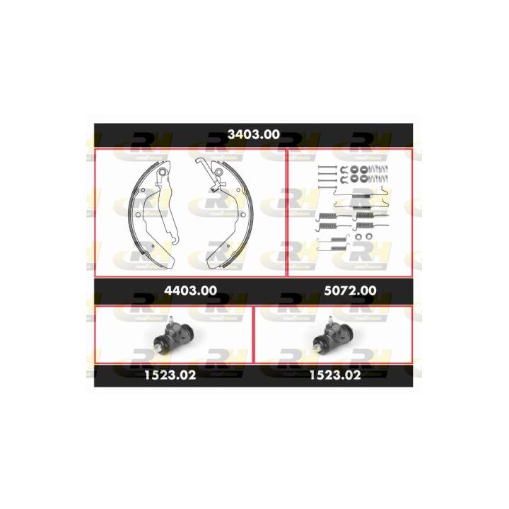 Stabdžių rinkinys, būgniniai stabdžiai ROADHOUSE 3403.00