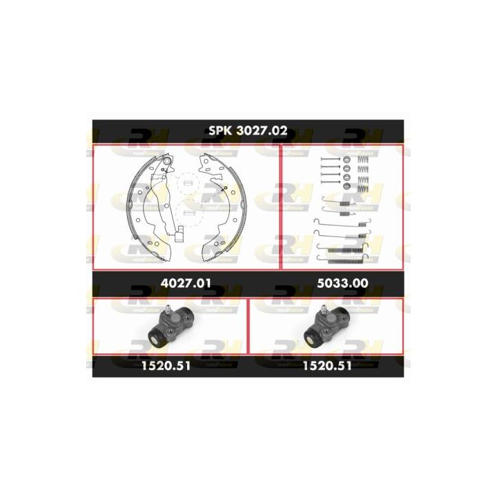 Stabdžių rinkinys, būgniniai stabdžiai ROADHOUSE SPK 3027.02