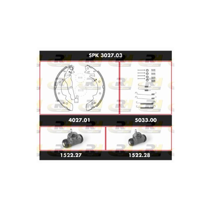 Stabdžių rinkinys, būgniniai stabdžiai ROADHOUSE SPK 3027.03