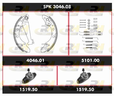 Stabdžių rinkinys, būgniniai stabdžiai ROADHOUSE SPK 3046.08