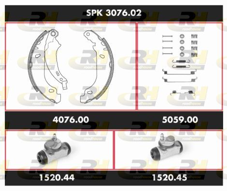 Stabdžių rinkinys, būgniniai stabdžiai ROADHOUSE SPK 3076.02