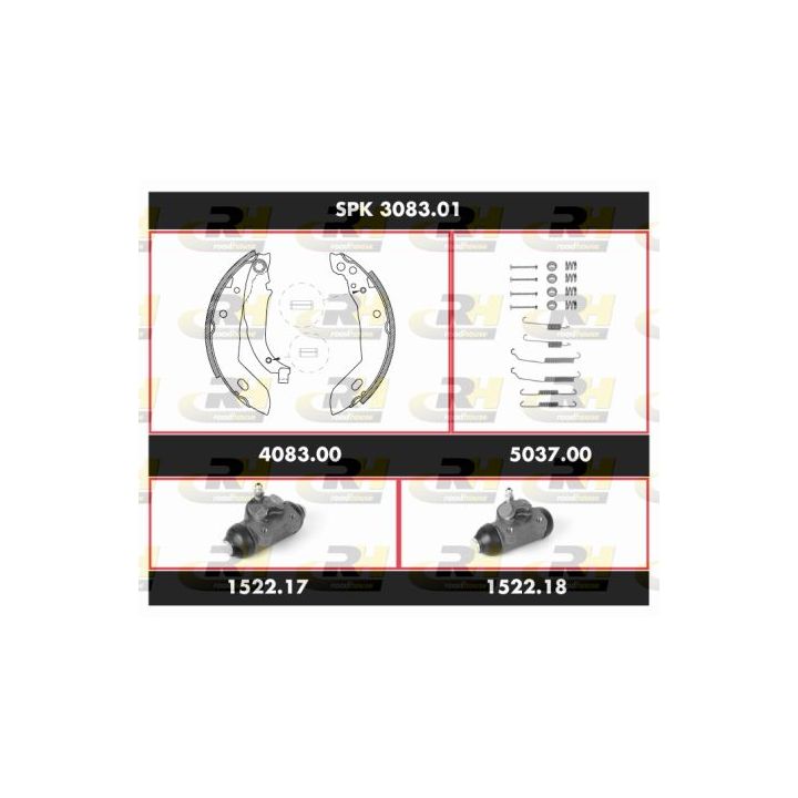Stabdžių rinkinys, būgniniai stabdžiai ROADHOUSE SPK 3083.01
