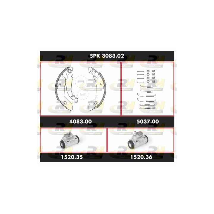 Stabdžių rinkinys, būgniniai stabdžiai ROADHOUSE SPK 3083.02