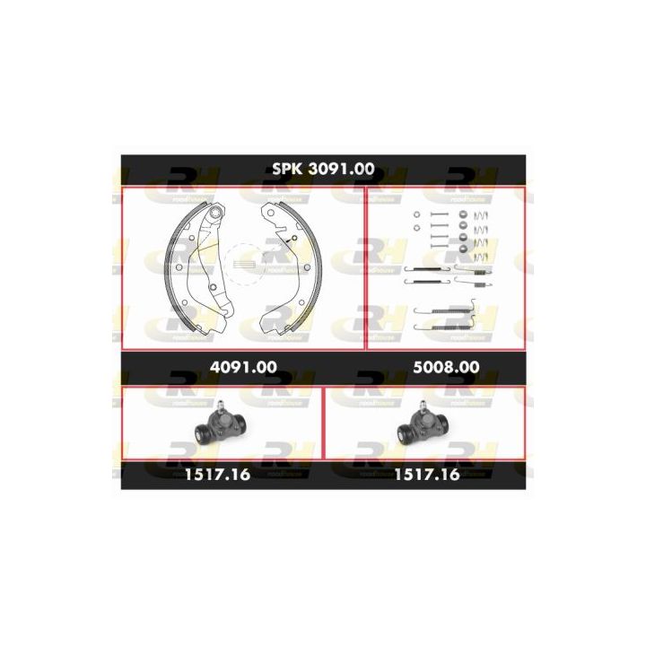 Stabdžių rinkinys, būgniniai stabdžiai ROADHOUSE SPK 3091.00