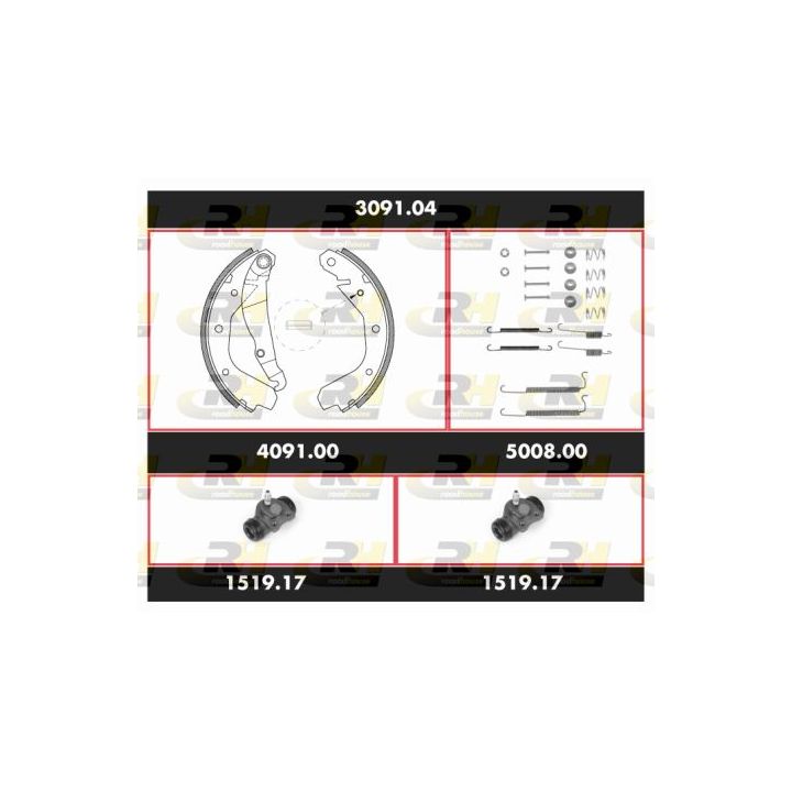 Stabdžių rinkinys, būgniniai stabdžiai ROADHOUSE SPK 3091.04