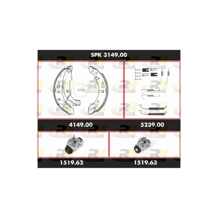 Stabdžių rinkinys, būgniniai stabdžiai ROADHOUSE SPK 3149.00