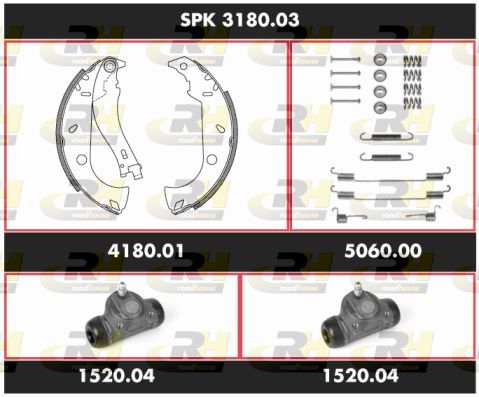 Stabdžių rinkinys, būgniniai stabdžiai ROADHOUSE SPK 3180.03