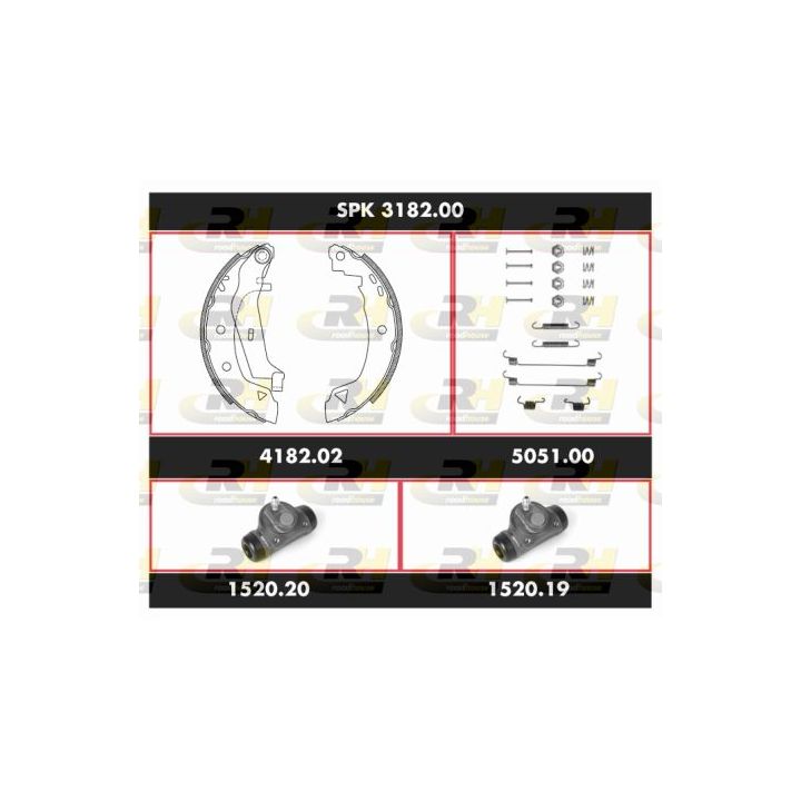 Stabdžių rinkinys, būgniniai stabdžiai ROADHOUSE SPK 3182.00