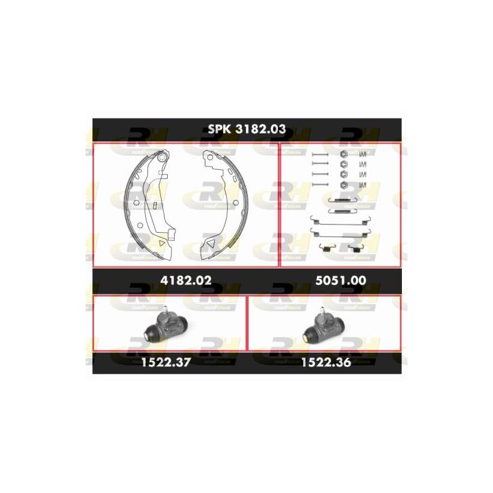 Stabdžių rinkinys, būgniniai stabdžiai ROADHOUSE SPK 3182.03
