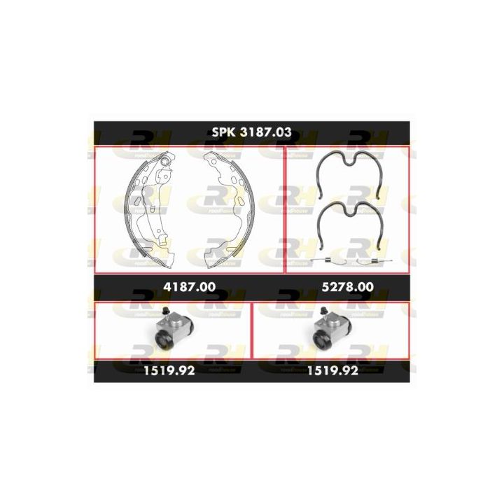 Stabdžių rinkinys, būgniniai stabdžiai ROADHOUSE SPK 3187.03