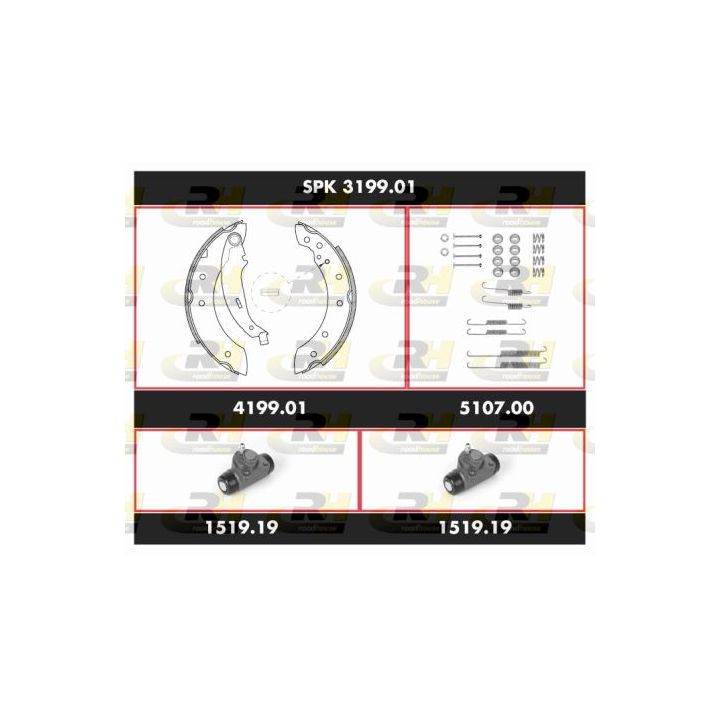 Stabdžių rinkinys, būgniniai stabdžiai ROADHOUSE SPK 3199.01