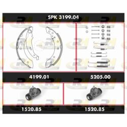 Stabdžių rinkinys, būgniniai stabdžiai ROADHOUSE SPK 3199.04