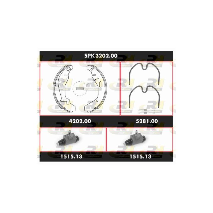 Stabdžių rinkinys, būgniniai stabdžiai ROADHOUSE SPK 3202.00