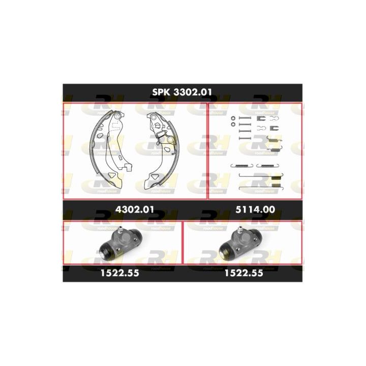 Stabdžių rinkinys, būgniniai stabdžiai ROADHOUSE SPK 3302.01