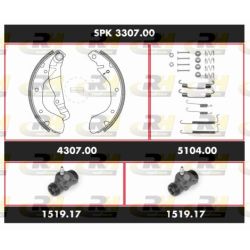 Stabdžių rinkinys, būgniniai stabdžiai ROADHOUSE SPK 3307.00