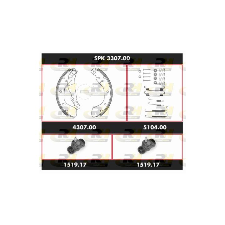 Stabdžių rinkinys, būgniniai stabdžiai ROADHOUSE SPK 3307.00