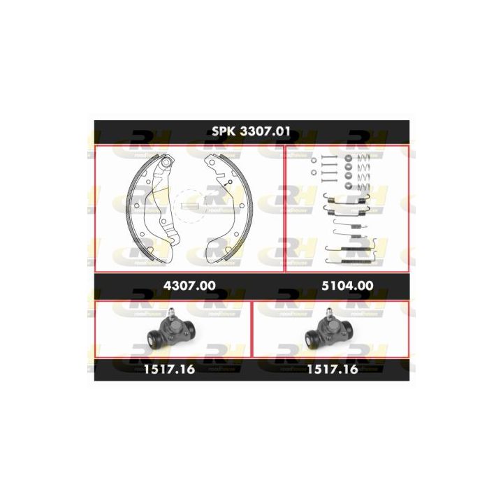 Stabdžių rinkinys, būgniniai stabdžiai ROADHOUSE SPK 3307.01