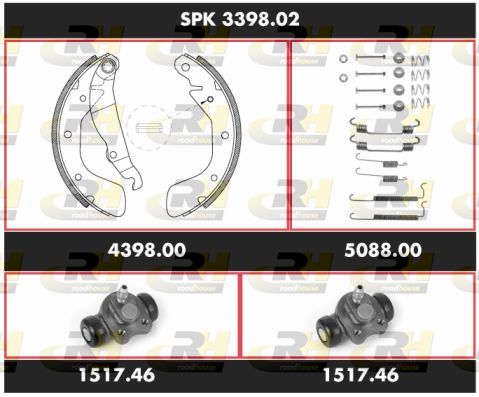 Stabdžių rinkinys, būgniniai stabdžiai ROADHOUSE SPK 3398.02