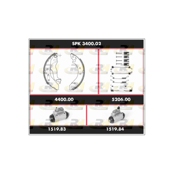 Stabdžių rinkinys, būgniniai stabdžiai ROADHOUSE SPK 3400.02