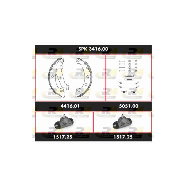 Stabdžių rinkinys, būgniniai stabdžiai ROADHOUSE SPK 3416.00