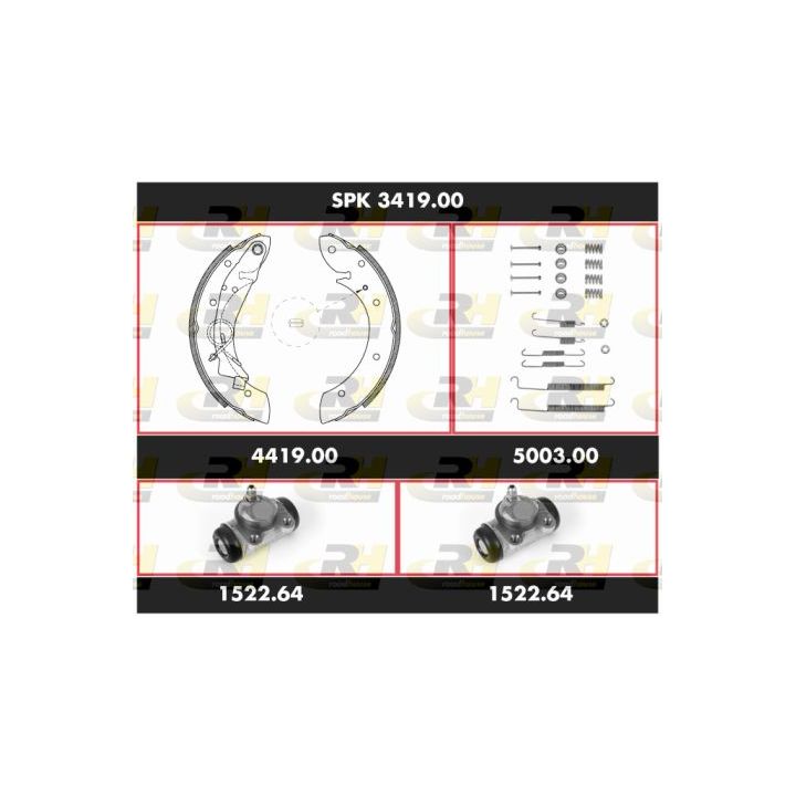 Stabdžių rinkinys, būgniniai stabdžiai ROADHOUSE SPK 3419.00