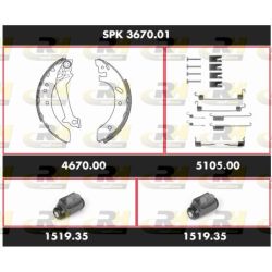 Stabdžių rinkinys, būgniniai stabdžiai ROADHOUSE SPK 3670.01