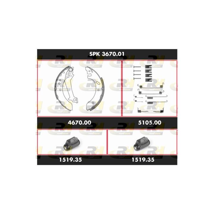 Stabdžių rinkinys, būgniniai stabdžiai ROADHOUSE SPK 3670.01