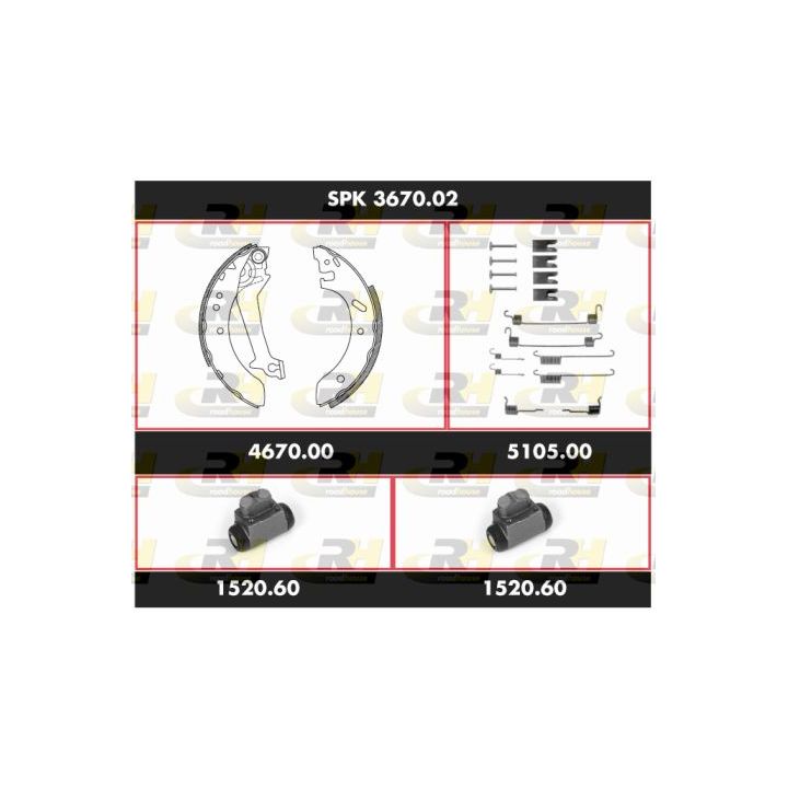 Stabdžių rinkinys, būgniniai stabdžiai ROADHOUSE SPK 3670.02