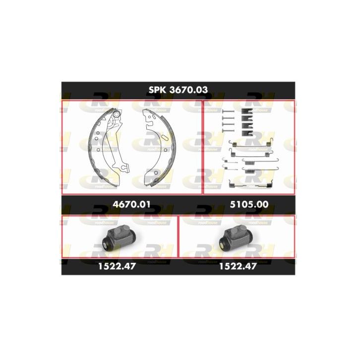 Stabdžių rinkinys, būgniniai stabdžiai ROADHOUSE SPK 3670.03