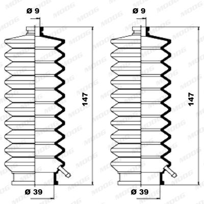 Gofruotoji membrana, vairavimas MOOG K150006
