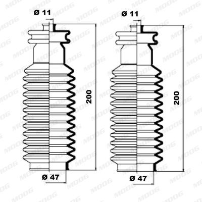Gofruotoji membrana, vairavimas MOOG K150017