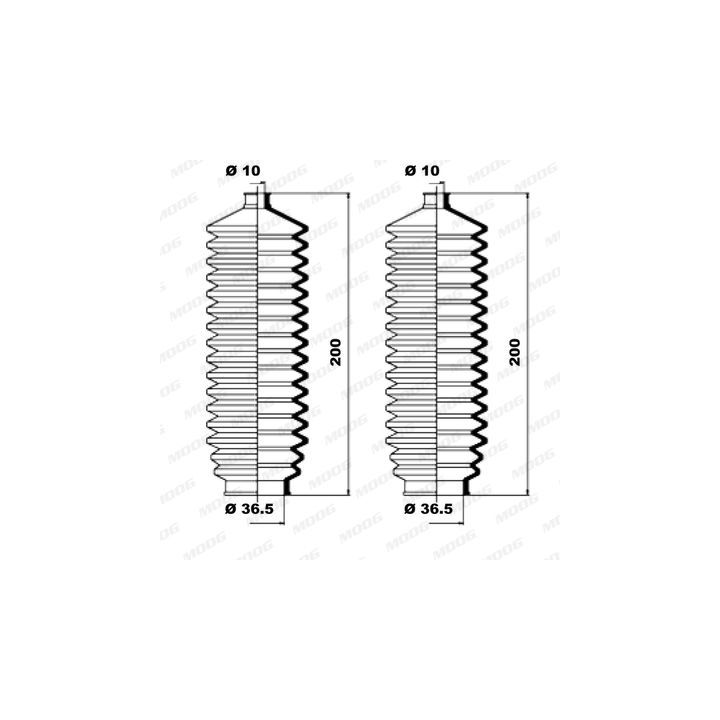 Gofruotoji membrana, vairavimas MOOG K150019